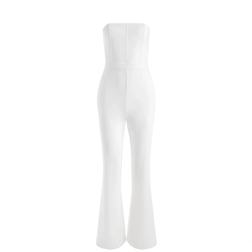 Alice + Olivia Lavera Jumpsuit in Off White, Size 2, BRAND NEW, $495